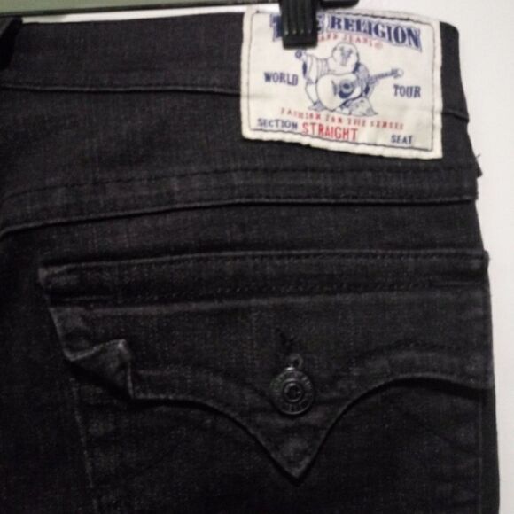 True Religion Men's Ricky Straight Fit Jeans in Black - Picture 7 of 9